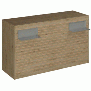Comptoir Vertigo H T03 dble nat. L170cm - 3 tab.Coulis. 6tab.Amovib chêne clair