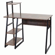 Décoshop26 - Bureau avec étagères table pour ordinateur 100x50 cm métal et MDF marron 04_0006012 - marron 3000261596592 Décoshop26 - Bureau avec étagères table pour ordinateur 100x50 cm métal et MDF marron 04_0006012 - marron 3000261596592