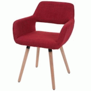 Décoshop26 - Chaise de salle à manger bureau visiteur sans roulette design rétro en tissu rouge pied en métal 04_0002155 - 3000253332696 Décoshop26 - Chaise de salle à manger bureau visiteur sans roulette design rétro en tissu rouge pied en métal 04_0002155 - 3000253332696
