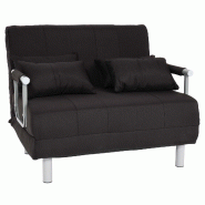 Décoshop26 - Fauteuil de couchage canapé-lit lit d'appoint relaxation surface de couchage 97x186 cm tissu noir 04_0006262 - noir 3000261675211