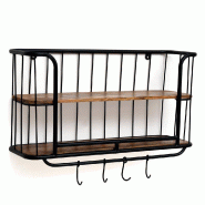 Etagère Murale New York 2 niveaux L76 x P25 x H58 cm