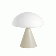 Fabas Luce Lampe De Table Led Blip 7W Avec Commande Tactile Et Technologie Cct 2700K-4000K, Structure En Métal Et Verre Soufflé, Couleur Sable - Bli