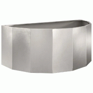 Helloshop26 - Jardinière demi-rond design moderne extérieur 90 x 45 x 35 cm facile à assembler en acier inoxydable argent 02_0052933 - inox 3000237