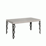 Itamoby Table Extensible Karamay Premium Cashmere 160/420X90 Cm Avec Pieds Anthracite - gris multi-matériau VE160PRKRY420-CH-AN