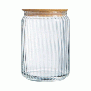 Pot de conservation 1L en verre avec couvercle bambou - Nova Jar - Luminarc - transparent 0883314047301