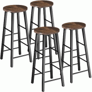 TecTake GmbH tectake Tabourets de bar Keynes  Bois Foncé Industriel, Rustique - marron Bois manufacturé 406760