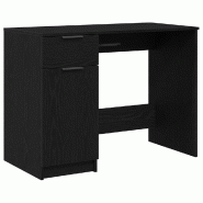 VidaXL Bureau avec porte Chêne noir 100 x 50 x 75 cm Bois d'ingénierie Modèle Vega Master Vintage - 862779