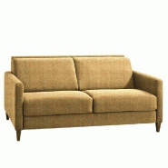 CANAPÉ CONVERTIBLE EXPRESS OSLO TWEED JAUNE COUCHAGE 140*197*16 CM SOMMIER LATTES RENATONISI