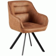 CLP Chaise de Salle à Manger Pettuli Marron clair/Similicuir - marron polyester 326509 CLP Chaise de Salle à Manger Pettuli Marron clair/Similicuir - marron polyester 326509