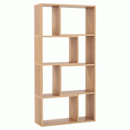 COSTWAY Bibliothèque 4 niveaux, cube à 8 casiers, rangement salon, chambre et bureau, 60 x 20 x 120 cm, naturel - marron Bois manufacturé ON32862ZM
