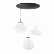 Fabas Luce Suspension Deva Ø500 Mm, Led 42W, 4530 Lm, Température 2700K-4000K, Dimmable, Structure Métallique Et Verre Borosilicate Transparent. -