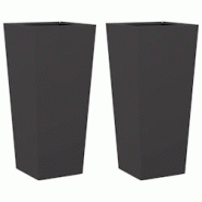 Helloshop26 - Jardinière bac lit surélevé plantes fleurs jardin terrasses lot de 2 35 x 35 x 75 cm acier noir 02_0038941 - 3000218030674 Helloshop26 - Jardinière bac lit surélevé plantes fleurs jardin terrasses lot de 2 35 x 35 x 75 cm acier noir 02_0038941 - 3000218030674