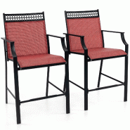 Helloshop26 - Lot de 2 tabourets de bar modernes 66 x 62 x 114 cm confort optimal avec repose-pieds en métal rouge 20_0012536 - 3000227274366 Helloshop26 - Lot de 2 tabourets de bar modernes 66 x 62 x 114 cm confort optimal avec repose-pieds en métal rouge 20_0012536 - 3000227274366