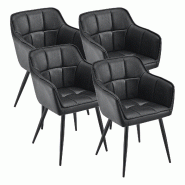 Helloshop26 - Lot de 4 chaises de salle à manger moderne design robuste 81 x 57 x 53 cm noir - noir acier 3000224880782