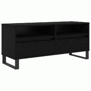 Helloshop26 - Meuble TV rectangulaire moderne avec tiroir et étagère 100 x 34,5 x 44,5 cm en bois chêne noir 02_0052747 - noir Bois massif 30002375