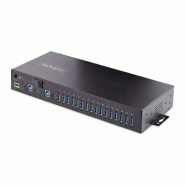 Hub USB 3.0 5Gbps Industriel à  16 Ports - Montage DIN/Surface/Rack - Protection ESD - Commutateur US