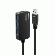 Lindy 43159 Concentrateur d'extension actif USB 3.0 Pro 10 m 4 ports segment de 8 m - 43159