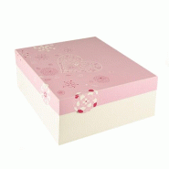 Papstar 15 boîtes à gâteaux, avec couvercle, carton carré 30 cm x 30 cm x 13 cm blanc/rose "Lovely Flowers" - multicolore en carton 85806