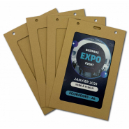 Porte-badge éco-responsable, naturel et recyclable - carton A6 - Reference : IDPA6-KRAFT