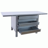 PROREGAL Etabli BUFFALO METAL avec 5x Tiroir | HxLxP 83x150x73cm | Capacité de Charge 700kg | Gris - gris métal PR_RS157-22 PROREGAL Etabli BUFFALO METAL avec 5x Tiroir | HxLxP 83x150x73cm | Capacité de Charge 700kg | Gris - gris métal PR_RS157-22