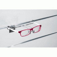 Support lunettes chromé pour fond rainuré - L23xP18xH13cm