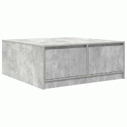 Table basse avec tiroirs gris béton 100x100x40 cm Modèle Harmonie - 8721158712523