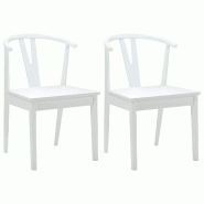 VidaXL Chaise de salle à manger 2 pcs Blanc et Blanc Modèle Orion Master Focus - 42020408
