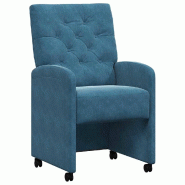 VidaXL Chaises de Salle à Manger avec Roues 2 pcs Bleu 58 x 67 x 97 cm Modèle Vega Master Creator - 42017865