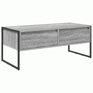 VidaXL Table basse Gris Sonoma 100 x 46 x 40 cm Bois d'ingénierie Modèle Helios Classique - 886447