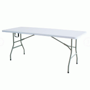 WellHome - Table pliante multifonctionnelle avec poignée 180x74 cm - blanc multi-matériau WH13676