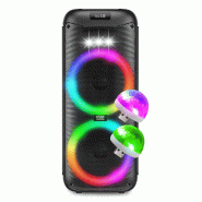BM Sonic Enceinte SONO Dj Autonome sur batterie à LED - 500W, Bluetooth USB SD, 6 modes Equaliseurs, 2 Mini Lumières LED - 3666638035745