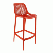 Chaise haute de bar empilable d'extérieur en polypropylène Air coloris rouge (4)
