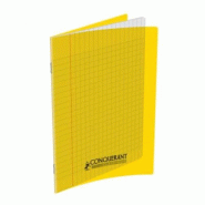 CONQUERANT Lot de 10 Cahier Classique PP piqué 17x22, 48p./24 feuilles 90g/m², Séyès, coloris jaune - 3020120004921