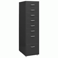 Décoshop26 - Caissons à tiroirs meuble de bureau sur roulettes 8 tiroirs 28 x 41 x 109 cm en métal anthracite DEC024554 - 3000254770343 Décoshop26 - Caissons à tiroirs meuble de bureau sur roulettes 8 tiroirs 28 x 41 x 109 cm en métal anthracite DEC024554 - 3000254770343