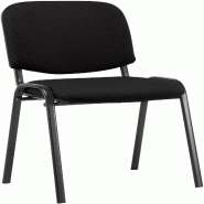 Décoshop26 - Chaise visiteur empilable zone d'attente en tissu noir piètement à 4 pieds en métal noir 10_0008300 - 3000266577473