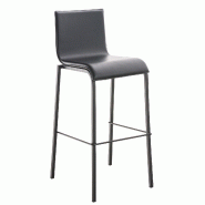 Décoshop26 - Tabouret de bar x1 cadre en métal noir et siège en PVC noir 10_0005802 - noir métal 3000265229953