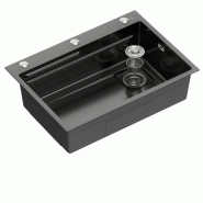 Évier sous plan en acier inoxydable noir 190 x 680 x 480 mm | Gasfrit - noir APK_GFYL11