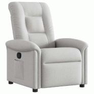 Fauteuil inclinable gris nuage tissu Modèle Mervessal - 4015625