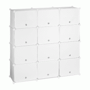 Helloshop26 - Étagère à chaussures modulable rangement optimal 24 compartiments 120 x 30 x 80 cm en plastique blanc 13_0011002 - blanc 3000245526706
