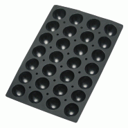 LACOR Moule en silicone platine NOIR 60x40 SEMI-SPHARE 28 cavités 70x35 mm, 90 ml - silicone 66761