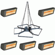 Lustre Pentagono suspendu avec 5 radiants électriques 1 500 W HELIOSA Hi Design 44 - STAR PROGETTI - 1009050+104705_0