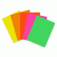 Maildor Paquet filmé de 100 feuilles de papier Affiche fluo, 90 g/m², A4, coloris assortis (5 teintes) - 3065500939219