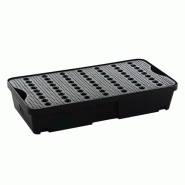 Petit bac de rétention en polyéthylène avec caillebotis de 30 litres Petit bac de rétention en polyéthylène avec caillebotis de 30 litres