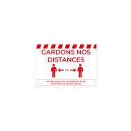 Signalétique Vinyle A4 - Gardons nos Distances - Texte Rouge Fond Blanc - Antidérapante et Lavable - h.210 x l.297 mm - Réf.494062_1