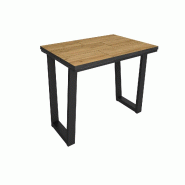SKRAUT HOME Table à manger, 140x90x74 cm, Pour 6 personnes, Meubles de Salon, Chêne et noir - beige Bois manufacturé 543_4