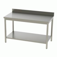 Table inox adossée + étagère basse - L 1600 x P 700 mm - inox TAE7-16 Table inox adossée + étagère basse - L 1600 x P 700 mm - inox TAE7-16