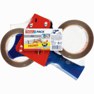Tesapack Ultra Strong - Lot de Rubans Adhésifs avec Dérouleur en PVC Extra Fort - Marron - 66 m x 50 mm - multicolore matière synthétique 57108-00