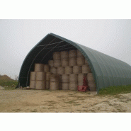 Tunnel de stockage cathedrale / ouvert / structure en acier / couverture en pvc / avec fondation