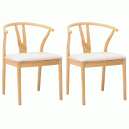 VidaXL Chaise de salle à manger 2 pcs Naturel et clair Modèle Atlas Carrée - 8721364312678