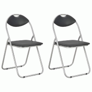 VidaXL Chaises pliantes à manger lot de 2 noir similicuir Modèle Nova Vision - 284407